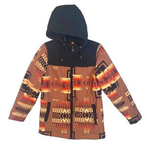 Pendleton ‎ XS Sheridan Aztec jacket western wear orange brown black